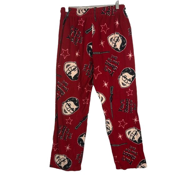 A Christmas Story Men Sleep Pants Pajama Bottoms Red You'll Shoot Your Eye Out M - Picture 2 of 8